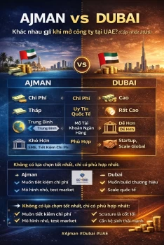 Ajman vs Dubai: Khác nhau gì khi mở công ty tại UAE? (Cập nhật 2026)