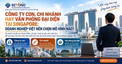 Công ty con, chi nhánh hay văn phòng đại diện tại Singapore: Doanh nghiệp Việt nên chọn mô hình nào?