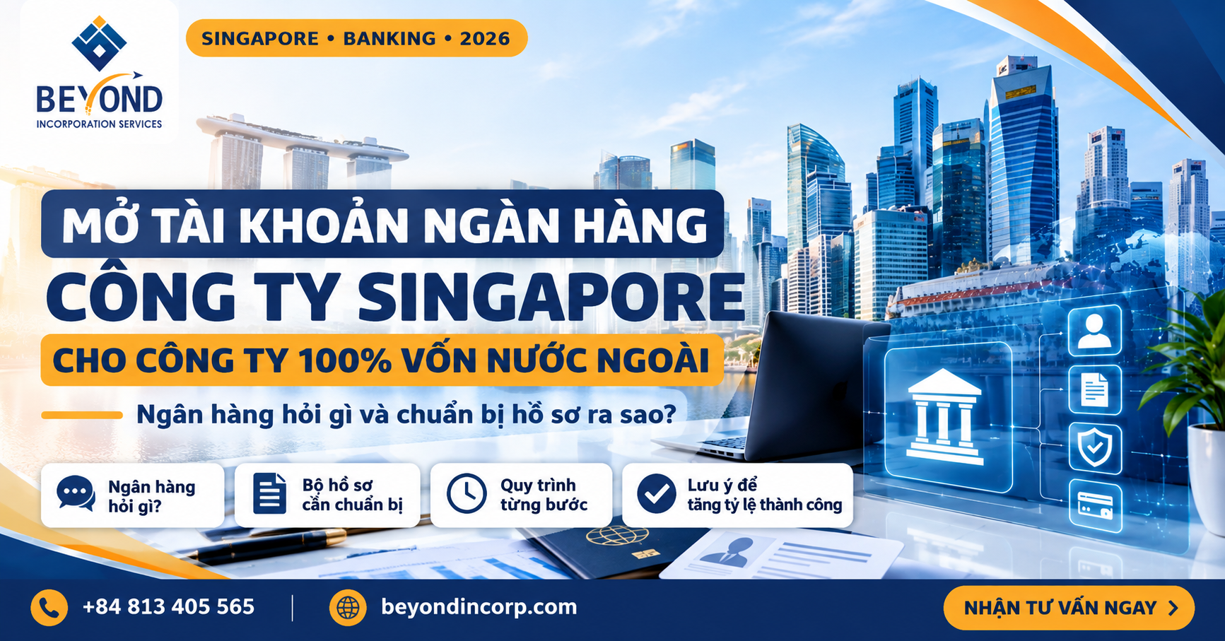 Mở tài khoản ngân hàng cho công ty Singapore